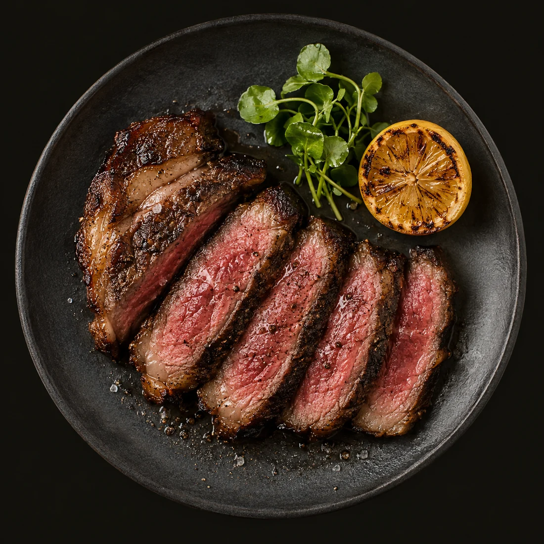 Dry-aged ribeye — Bone marrow butter · watercress · 300g